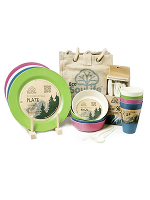Biologisch abbaubares Picknick Set, EcoSoulife, Schweizer Reisezubehör Online-Shop weshop.ch
