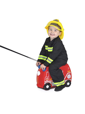 Trunki frank fire truck, kindertrolley, Farbe Rot, 18 Liter, Koffer mit Sattel, Reiseartikel Webshop weshop.ch