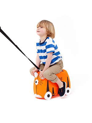Trunki Tigerorange Tipu, kinderkoffer Handgepäck, Farbe orange, 18 Liter, Koffer mit Sattel, Reiseartikel Webshop weshop.ch