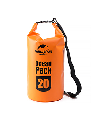 Wasserdichter Seesack mit 20 Litern Volumen, Farbe Orange – Reiseartikel onlineshop weshop.ch – Jetzt online kaufen