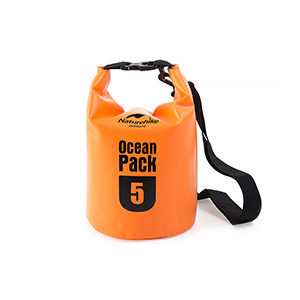 Wasserdichter Seesack mit 5 Litern Volumen, Farbe Orange – Reiseartikel onlineshop weshop.ch – Jetzt online kaufen