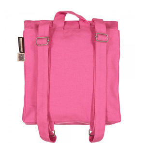 Bunter Kinderrucksack in Pink mit Elefantenmotiv von Coq en pate aus 100% Bio Baumwolle , Rückseite. Im Schweizer Reiseartikel Online Shop weshop.ch erhältlich.