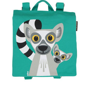 Bunter Kinderrucksack mit Lemuren Motiv von Coq en pate aus 100% Bio Baumwolle aus nachhaltiger Herstellung. Im Schweizer Kinder Reiseartikel Online Shop weshop.ch erhältlich