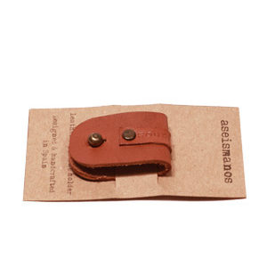 Handgefertigte Kopfhörer-Organizer aus Leder - Farbe Caramel