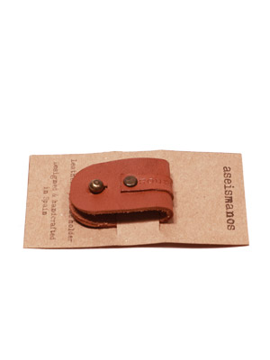 Handgefertigte Kopfhörer-Organizer aus Leder - Farbe Caramel