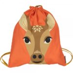 Orange Znünitasche mit Reh Motiv. Im Kinder Reiseartikel Online Shop weshop.ch erhältlich.