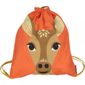 Orange Znünitasche mit Reh Motiv. Im Kinder Reiseartikel Online Shop weshop.ch erhältlich.