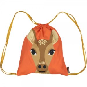 Orange Znünitasche mit Reh Motiv. Im Kinder Reiseartikel Online Shop weshop.ch erhältlich.