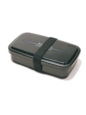 Design Bentoboxen fin schwarz mit Gummiband. Jetzt erhältlich im Schweizer Reisezbehör Online-Shop weshop.ch.