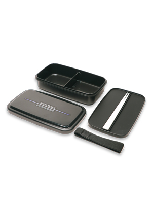 Design Bentoboxen fin schwarz, mit PVC Gefäss-Trenner. Jetzt erhältlich im Schweizer Reisezubehör Online-Shop weshop.ch.