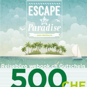 webook.ch Reise Gutschein im Wert von 200 CHF. Schweizer Reiseartikel Online Shop weshop.ch