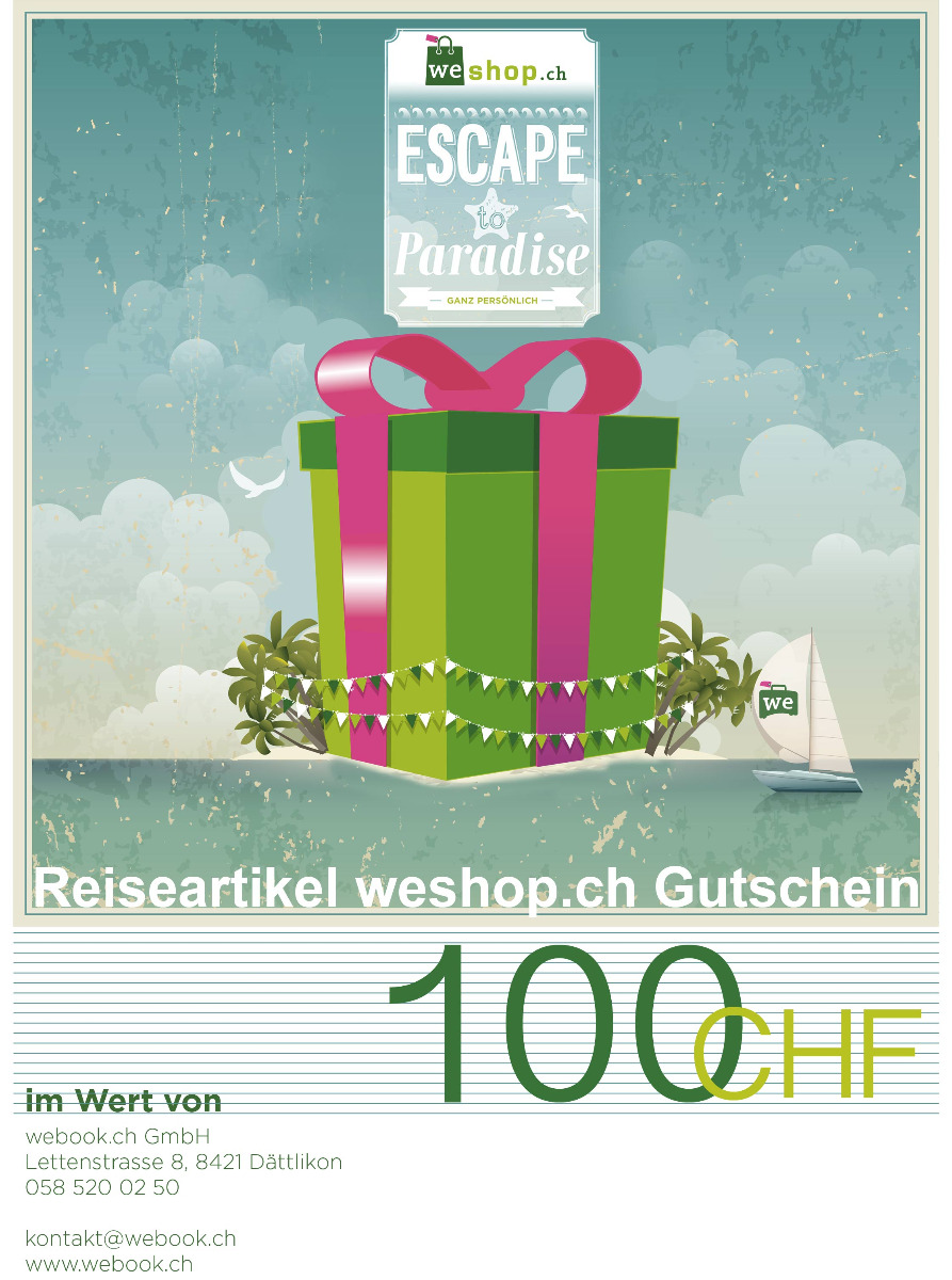 weshop.ch Reiseartikel Onlineshop Gutschein im Wert von 50 CHF
