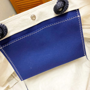 Segeltuch Strandtasche klein - Breitformat - Blau-Rot Nr3-10849