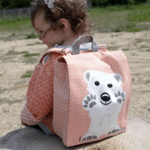 Kindergarten Rucksack in Pastelgrün mit Flamingo Tiermotiv - Image 5