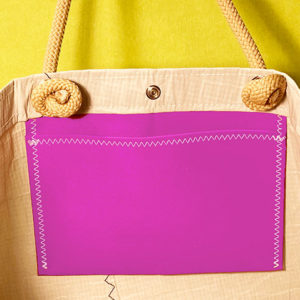 Grosse Segeltuch Strandtasche - Breitformat Pink-8882
