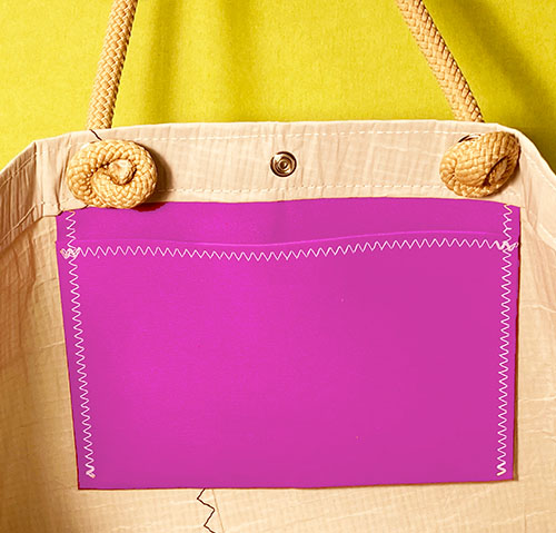 Grosse Segeltuch Strandtasche - Breitformat Pink-8882