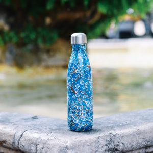 Edelstahlflasche Flower Blau, Qwetch -0