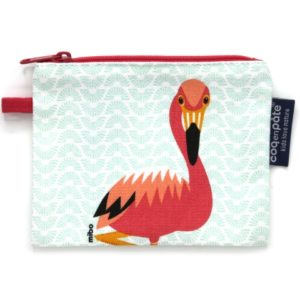Kinder Beutel mit Reisverschluss, Portemonnaie mit Lemur Muster von COQ EN PÂTE, frontansicht im weshop.ch