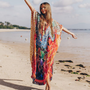 Boho Strand Kimono Flora für Damen-0