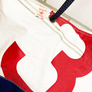 Segeltuch Strandtasche klein - Breitformat - Rot-Blau Nr3-10861