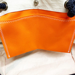 Segeltuch Strandtasche klein - Breitformat - Blau-Oranget Nr3-10879