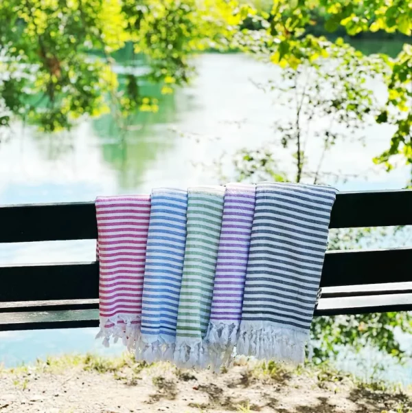 Hamamtuch Badetuch leicht frottierten farbig gestreift gestreift 95cm 180cm Baumwolle weshop.ch