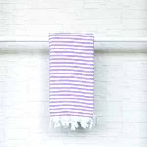 Hamamtuch Badetuch leicht frottierten Schwarz offen gestreift 95cm 180cm Baumwolle weshop.ch