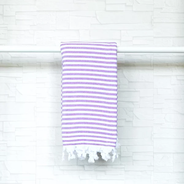 Hamamtuch Badetuch leicht frottierten Schwarz offen gestreift 95cm 180cm Baumwolle weshop.ch