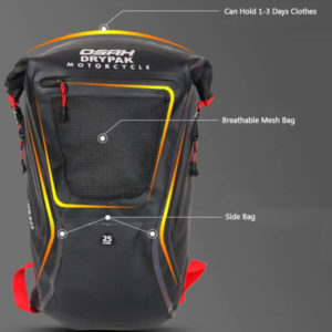 Motorrad Rucksack 25L, Rot und Schwarz - Image 7