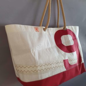 XXL Segeltuchtasche Breitformat in rot - Image 4