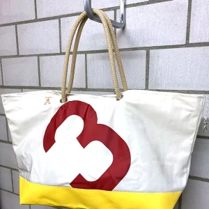 Sehr grosse Segeltuchtasche Breitformat in rot und Orange - Image 3