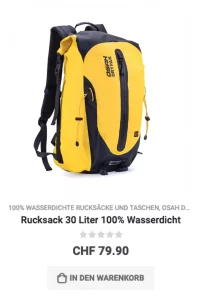 Wasserdichte Rucksäcke und Taschen Gelb 20 Liter