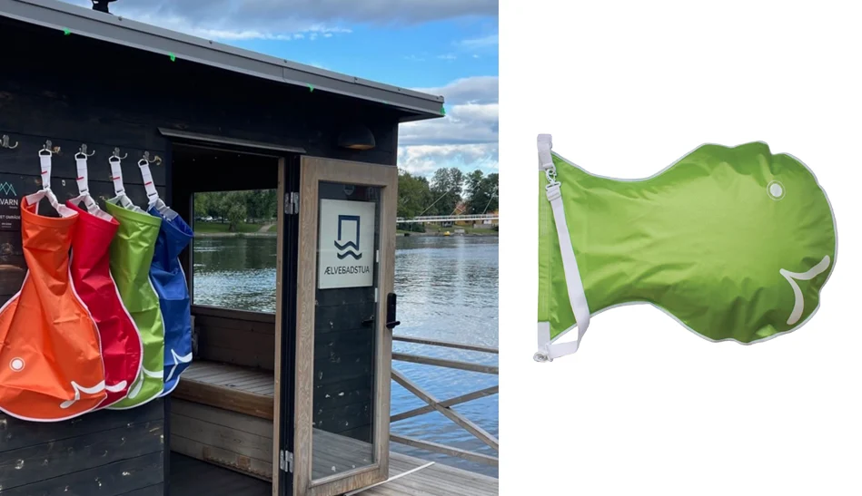 Wickelfisch Badetasche Schwimmtasche Gruen Schweizer Design